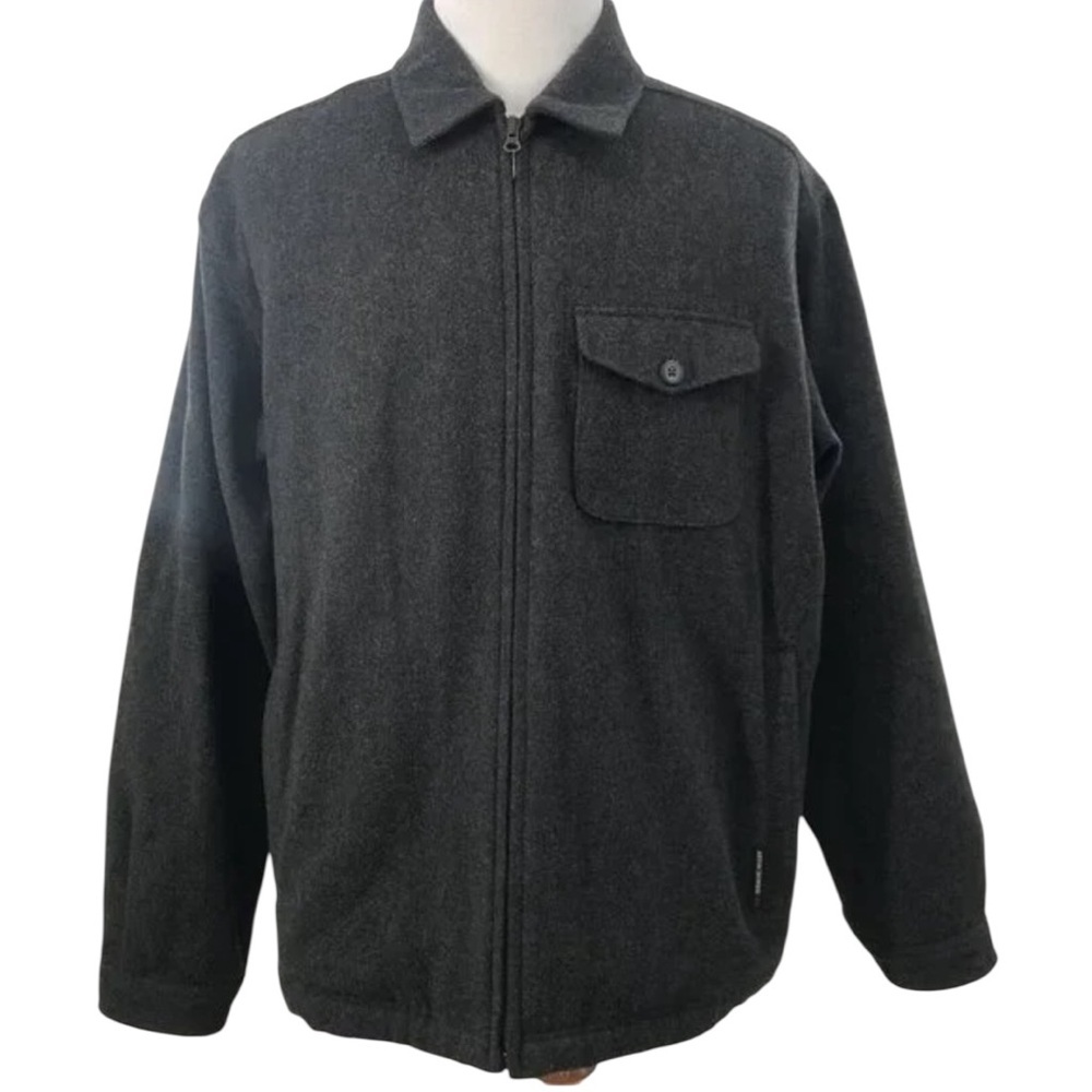 VTG. 90’s ABERCROMBIE & FITCH WOOL BLEND CHARCOAL BOMBWR GREY JACKET SIZE LARGE